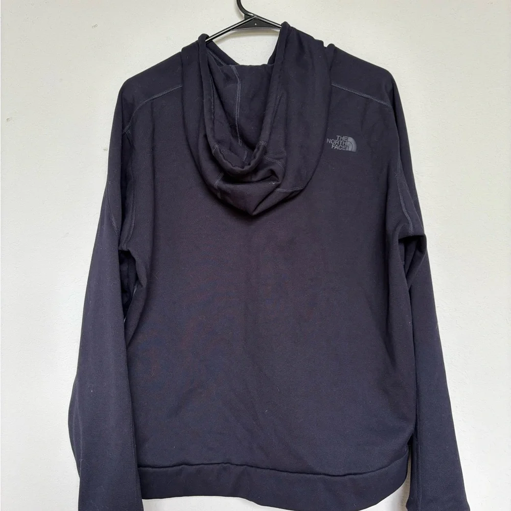 The North Face Man’s Best Full Zip Hoodie Medium Black Double Logo‎ Pockets EUC